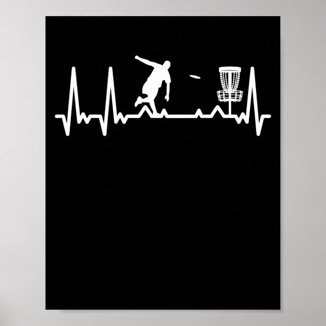 Heartbeat Disc Golf Golfer Pulse Frequency Rhythm Poster (Front)