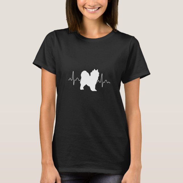Heartbeat Dog Samoyed Premium T-Shirt (Front)