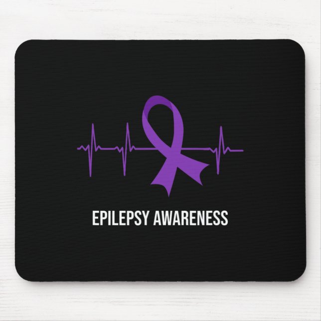 Heartbeat ECG Design Epilepsy Awareness  Mouse Mat (Front)