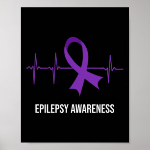 Heartbeat ECG Design Epilepsy Awareness  Poster