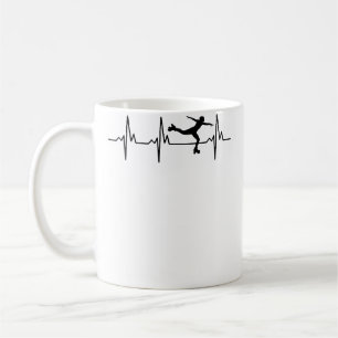 Heartbeat Ecg Roller Skates Roller Skating Inline Coffee Mug