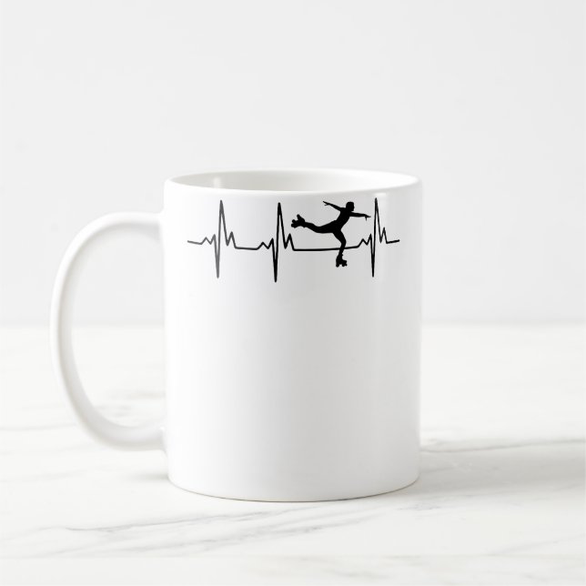 Heartbeat Ecg Roller Skates Roller Skating Inline  Coffee Mug (Left)