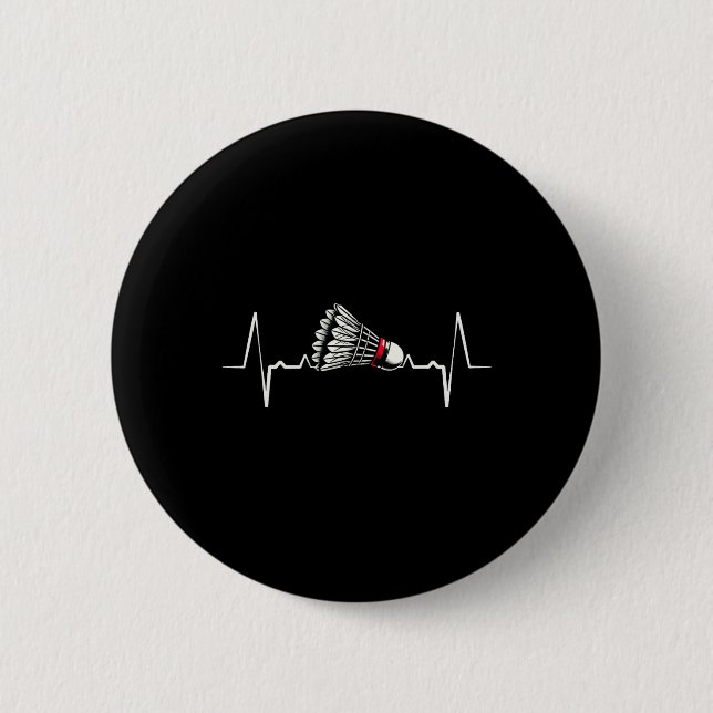 Heartbeat Ecg Shuttle Badminton Player Shuttle 2  6 Cm Round Badge (Front)