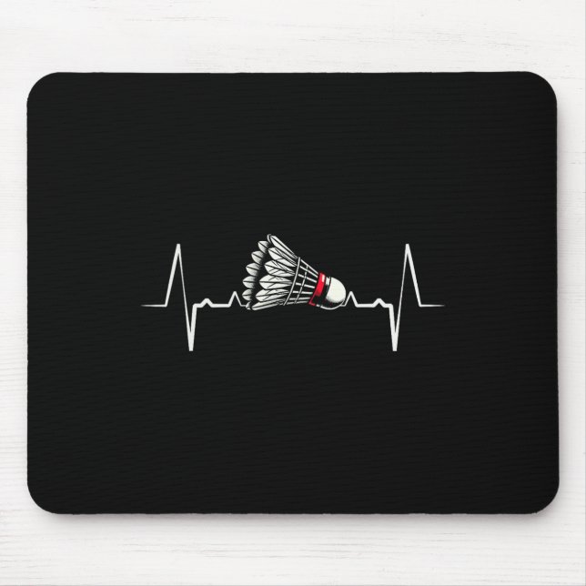 Heartbeat Ecg Shuttle Badminton Player Shuttle 2  Mouse Mat (Front)