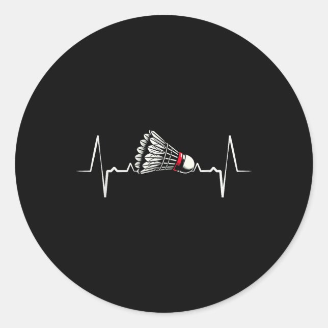 Heartbeat Ecg Shuttle Badminton Player Shuttle  Classic Round Sticker (Front)