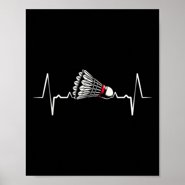 Heartbeat Ecg Shuttle Badminton Player Shuttle  Poster (Front)