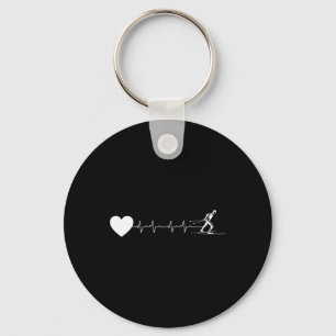 Heartbeat Ekg Biathlon Skiing Shooting Key Ring