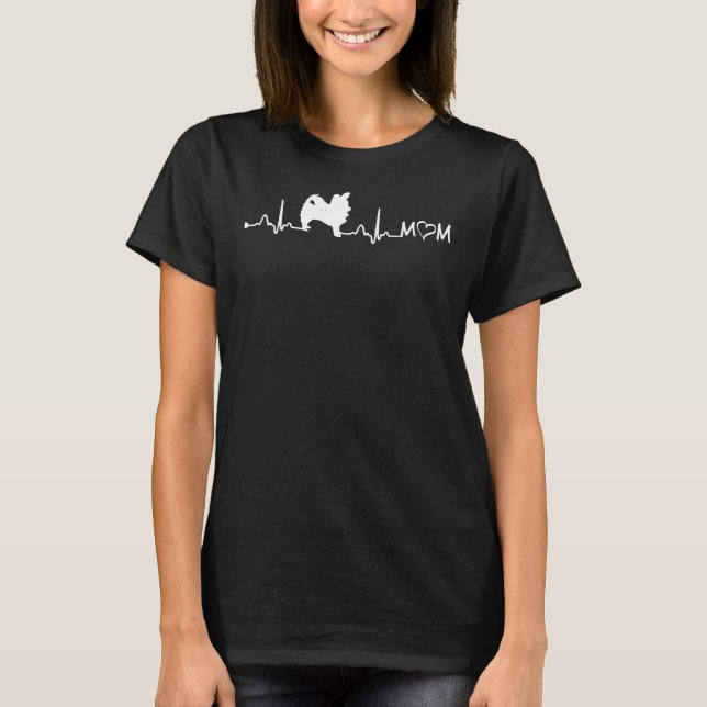 Heartbeat Ekg Long Coat Chihuahua Mum T-Shirt (Front)