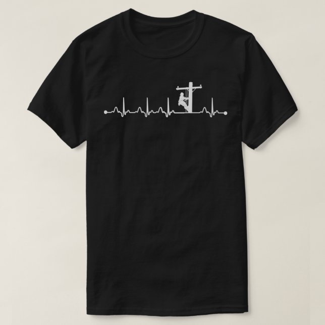Heartbeat EKG Proud Line Worker Gift  T-Shirt (Design Front)