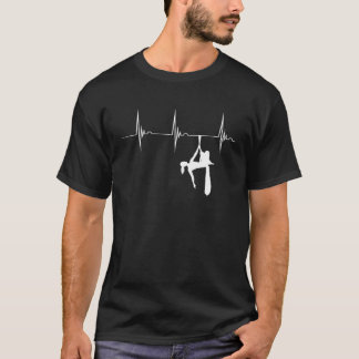 Heartbeat EKG Pulse Aerial Hoop Circus Lyra Aerial T-Shirt