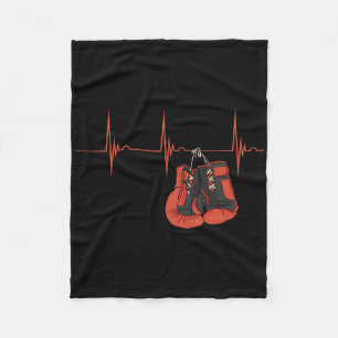 Heartbeat Ekg Pulse Boxing Gloves Kickboxing Mma B Fleece Blanket