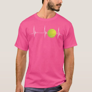 Heartbeat Ekg Pulse Tennis Ball Tennis Lover Racke T-Shirt