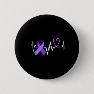 Heartbeat Epilepsy Ribbon Epilepsy Disorder Awaren 6 Cm Round Badge