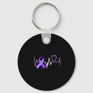 Heartbeat Epilepsy Ribbon Epilepsy Disorder Awaren Key Ring