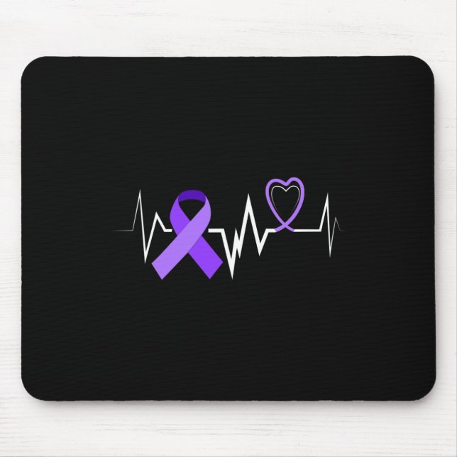 Heartbeat Epilepsy Ribbon Epilepsy Disorder Awaren Mouse Mat (Front)
