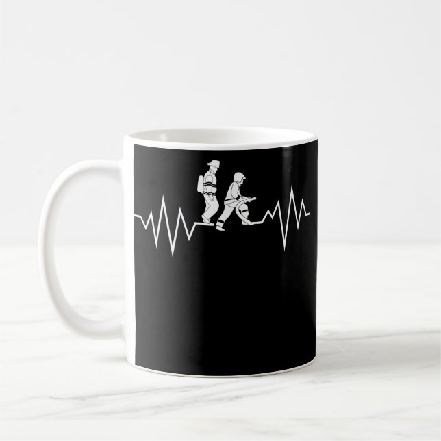 Heartbeat Firefighter Fire Department Fire Truck Coffee Mug (Left)