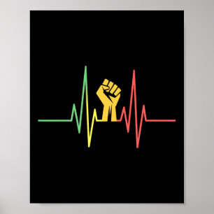 Heartbeat Fist Black History Month African America Poster