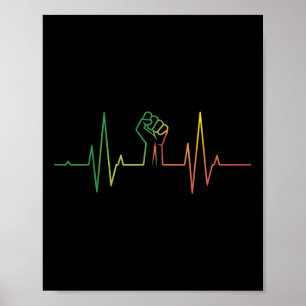 Heartbeat Fist Black History Month African America Poster