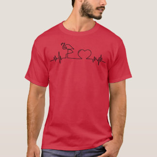 Heartbeat Flamingo Gifts Funny Flamingo Beach Summ T-Shirt