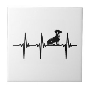 Heartbeat For Loyal Dachshund Dogs Tile