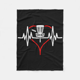 Heartbeat Frisbee Disc Golf Player Gift Boys Girls Fleece Blanket