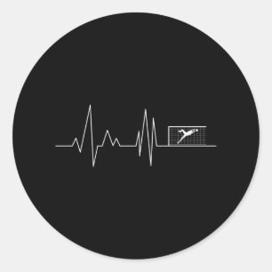 Heartbeat Goalkeeper Goalie Soccer Player Classic Round Sticker