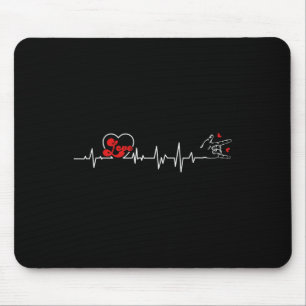 Heartbeat Hand Sign Language Hearing Loss Awarenes Mouse Mat