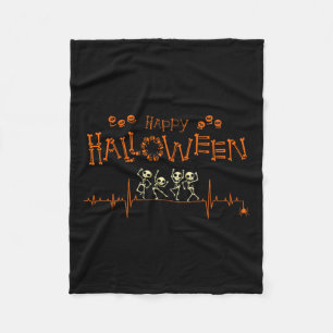Heartbeat Happy Halloween Doctor Nurse  Fleece Blanket