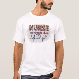 Heartbeat Heal Inspire Graphic Nurses Day Week Nur T-Shirt