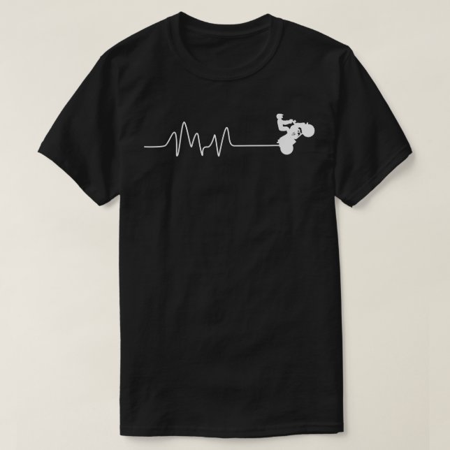 Heartbeat Heart Line Heart Rate Quad Bike Rider  T-Shirt (Design Front)
