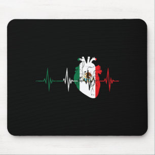 Heartbeat Heart Mexico Flag Love Mexican Men Women Mouse Mat
