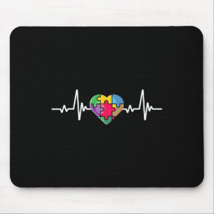 Heartbeat Heart Puzzle Autistic Autism Awareness Mouse Mat