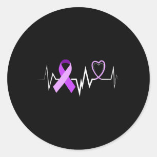 Heartbeat Heimerheimer Ribbon Heimerheimer Disease Classic Round Sticker
