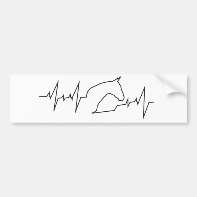 Heartbeat Horse Head Bumper Sticker (Front)