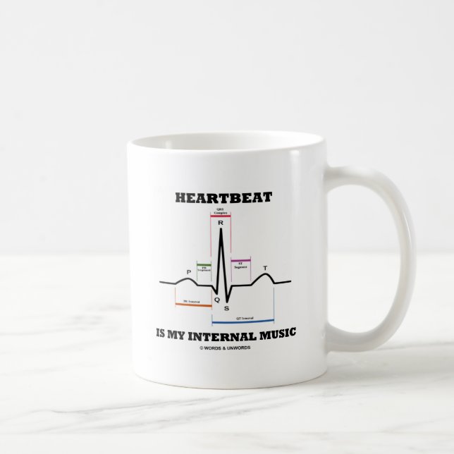Heartbeat Is My Internal Music (ECG/EKG) Coffee Mug (Right)