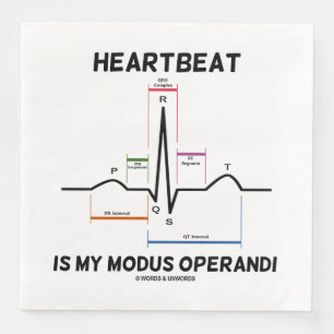Heartbeat Is My Modus Operandi Electrocardiogram Napkin