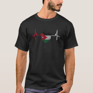 Heartbeat Jordanian Flag Jordan T-Shirt
