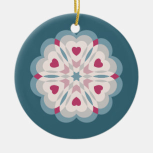 Heartbeat Kaleidoscope Ceramic Tree Decoration