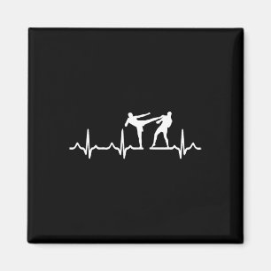 Heartbeat Kickboxing Shirt Kick Boxing Karate Tee  Magnet