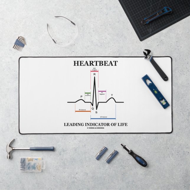 Heartbeat Leading Indicator Of Life ECG/EKG Humour Desk Mat (Workstation)
