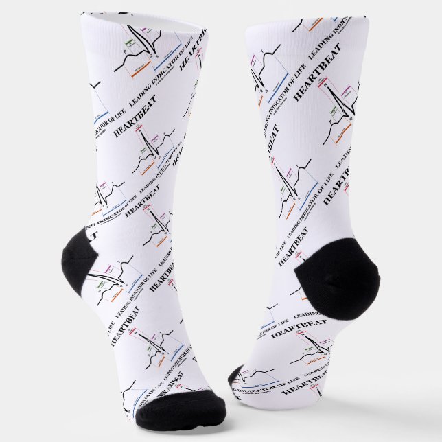 Heartbeat Leading Indicator Of Life ECG/EKG Humour Socks (Angled)