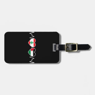 Heartbeat Lebanon Palestine Unity Flags. Luggage Tag