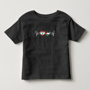 Heartbeat Lebanon Palestine Unity Flags. Toddler T-Shirt