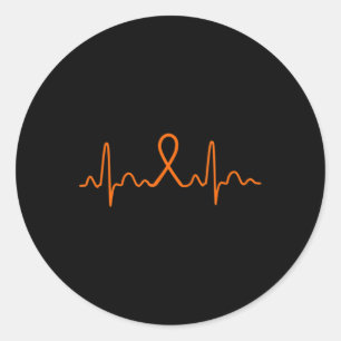 Heartbeat  Leukaemia Cancer  Leukaemia Support Gif Classic Round Sticker