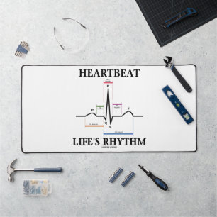 Heartbeat Life's Rhythm ECG EKG Electrocardiogram Desk Mat