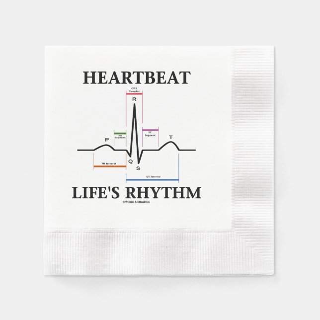 Heartbeat Life's Rhythm ECG EKG Electrocardiogram Napkin (Front)