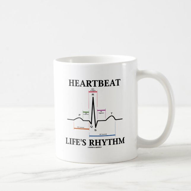 Heartbeat Life's Rhythm (ECG/EKG Heartbeat) Coffee Mug (Right)