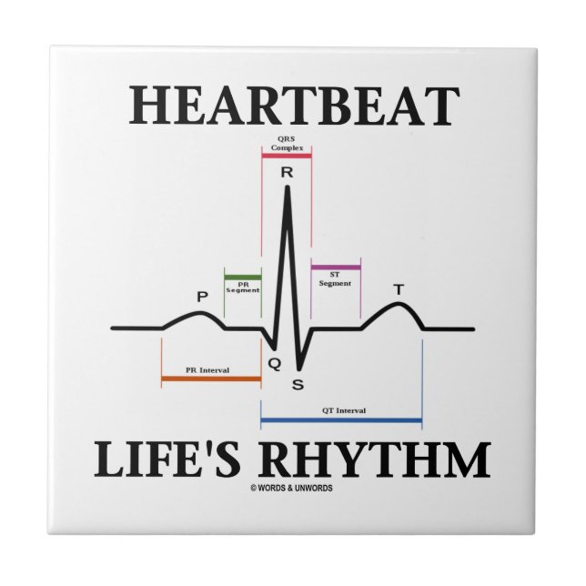 Heartbeat Life's Rhythm (ECG/EKG) Tile (Front)