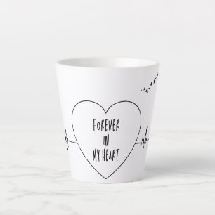 Heartbeat Line Art – You Are in My Heart Forever Latte Mug