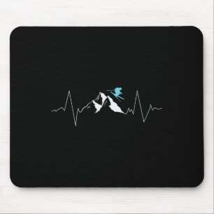 Heartbeat Line For Skiing Snow Mouse Mat